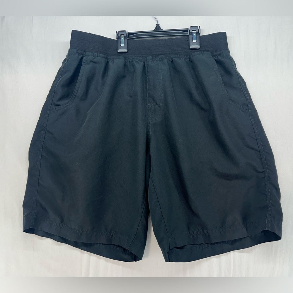 Prana Shorts Elastic Waist Pockets Breathe Exercise Pockets Black Mens Size M